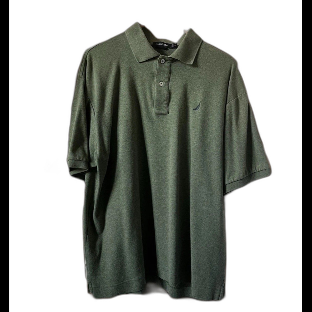 Nautica Men's Moss Green Short Sleeve Polo Shirt 100% Cotton Size XL - Picture 2 of 6